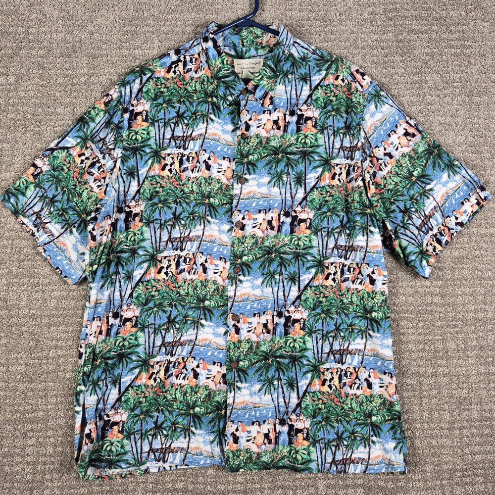 Reyn Spooner Guy Buffet Shirt Mens XL Hawaiian Aloha Tea Dance Honolulu Rayon